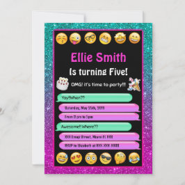 Convite de Aniversário com Emoji Editável