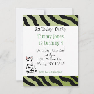 Convite de Aniversário com Estampa de Zebra