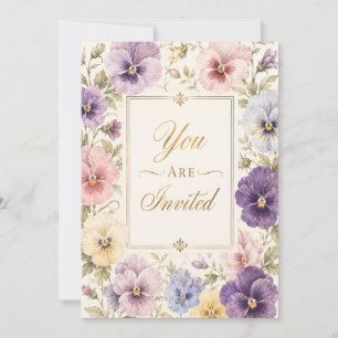 Convite de Aniversário com Florais de Amor-Perfeit