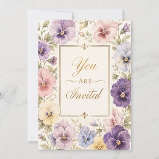 Convite de Aniversário com Florais de Amor-Perfeit