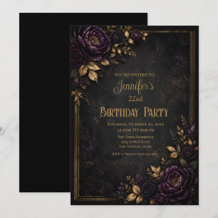 Convite de Aniversário com Flores Mal-Humoradas Ro