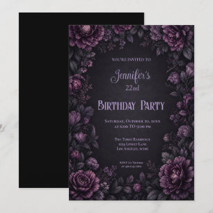 Convite de Aniversário com Flores Mal-Humoradas Ro