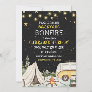 Convite de Aniversário com Fogueira no Quintal par
