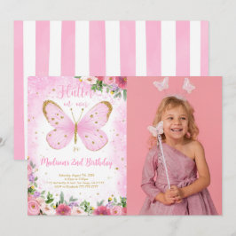 Convite de Aniversário com Foto de Borboleta