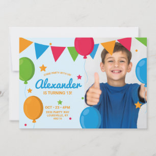 Convite de Aniversário com Foto de Estrelas de Bal