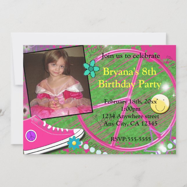 Convite de Aniversário com Foto de Garotas Funky D (Frente)