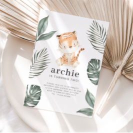 Convite de Aniversário com Foto de Tigre