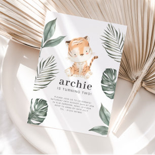 Convite de Aniversário com Foto de Tigre