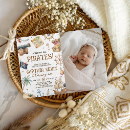 Convite de Aniversário com Foto do Capitão Pirata