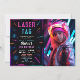 Convite de Aniversário com Foto para Neon Laser Ta