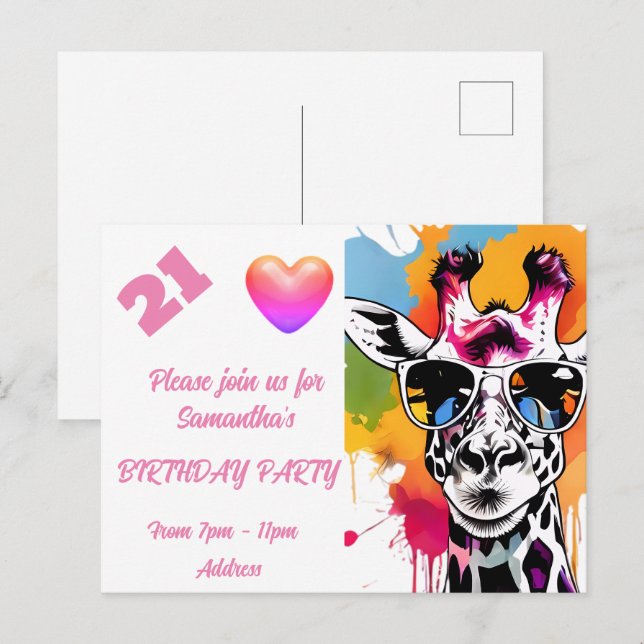 Convite de Aniversário com Foto Personalizada (Frente/Verso)