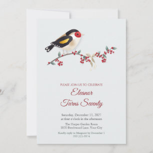 Convite de Aniversário com Galho de Winterberry e