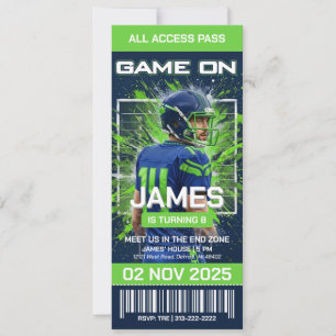 Convite de Aniversário com Ingresso de Futebol de 