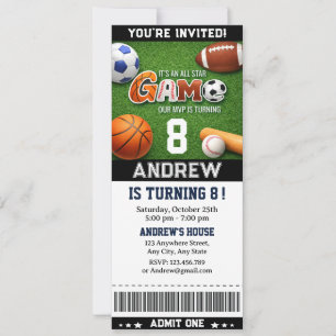 Convite de Aniversário com Ingresso Personalizado