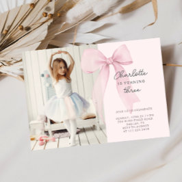 Convite de Aniversário com Laço Coquete Rosa