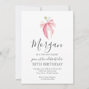 Convite de Aniversário com Laço ROSA Um Pouquinho 