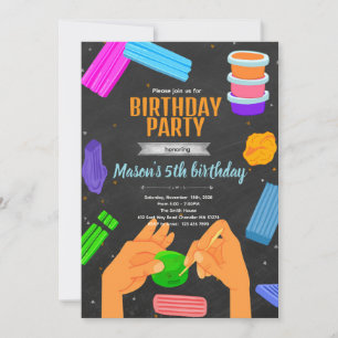 Convite de aniversário com massa de modelar