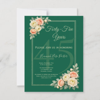 Convite de Aniversário com Moldura Floral Elegante