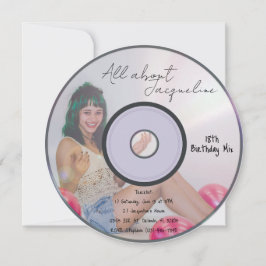 Convite de aniversário com música de garotas retrô