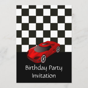 Convite de aniversário com o carro de competênci