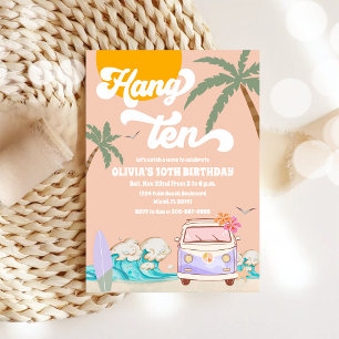 Convite de Aniversário com Ondas na Praia