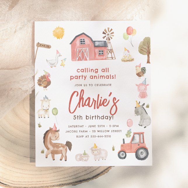Convite de Aniversário com Orçamento para Animais  (Criador carregado)