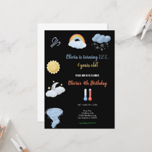 CONVITE DE ANIVERSÁRIO COM TEMA CLIMA EM Aquarela