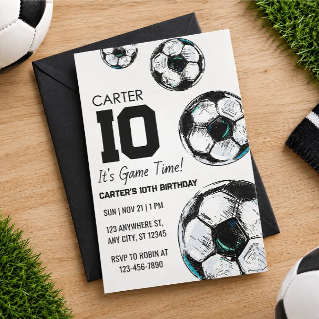 Convite de aniversário com tema de futebol (Criador carregado)
