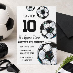 Convite de aniversário com tema de futebol