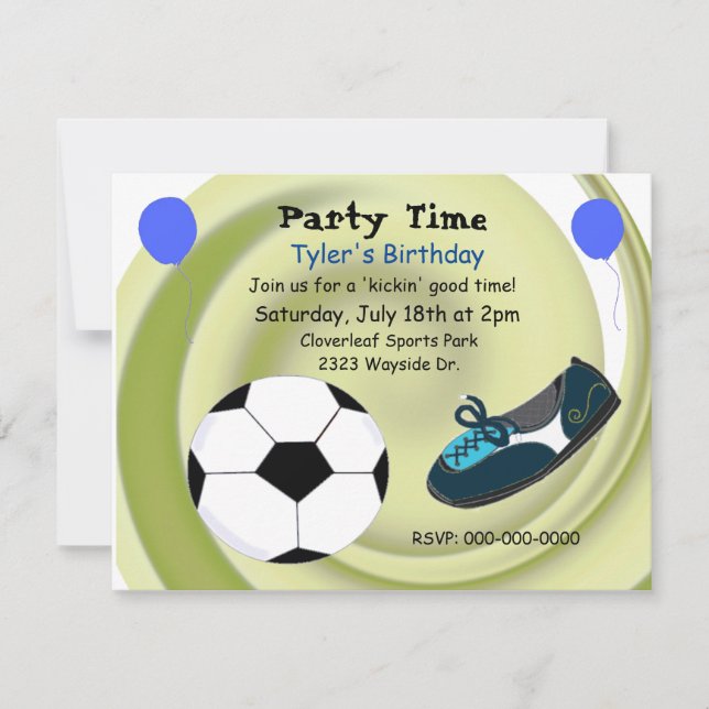 Convite de Aniversário com Tema de Futebol (Frente)