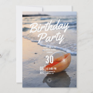 Convite de Aniversário com Tema de Praia