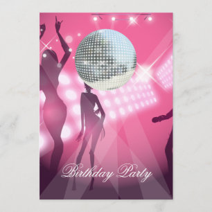 Convite de Aniversário com Tema Disco Retro