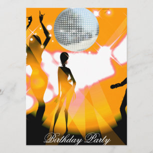 Convite de Aniversário com Tema Disco Retro