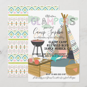 Convite de Aniversário com Tema Glamping