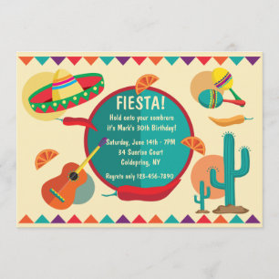 Convite de Aniversário com Tema Mexicano