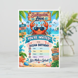 Convite de Aniversário com Tema Oceano