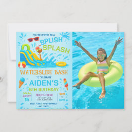 Convite de Aniversário com Tobogã de Água, Foto de