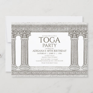 Convite de Aniversário com Toga e colunas de pedra