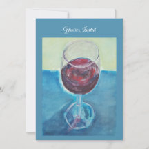 Convite de Aniversário com Vinho Tinto, Convite de