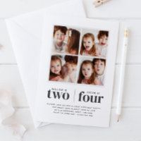 Convite de Aniversário Conjunto Colagem de Fotos