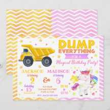 Convite de Aniversário Conjunto de Construção e Un