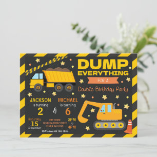 Convite de Aniversário Conjunto de Construção Irmã