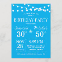 Convite de aniversário Conjunto para Adultos Azul