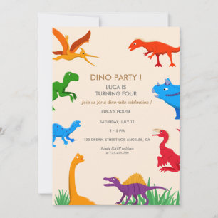 Convite de Aniversário Convite de Dinossauro
