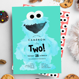 Convite de Aniversário COOKIE MONSTER Personalizad