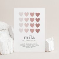 Convite de Aniversário Corações com Degradê Rosa