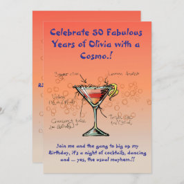 Convite de aniversário cosmopolita