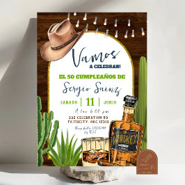 Convite de Aniversário Cowboy Espanhol Whiskey