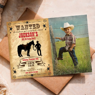 Convite de Aniversário Cowboy Western / Cartaz de