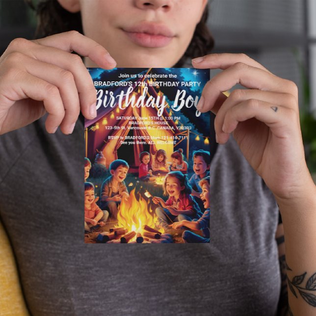 Convite de Aniversário Crianças Reunidas em Torno  (Criador carregado)